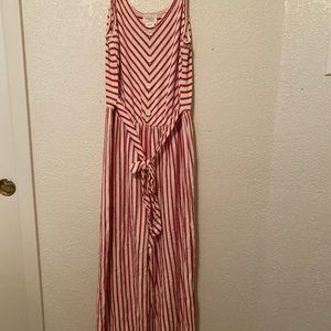 Red and white striped large jumper